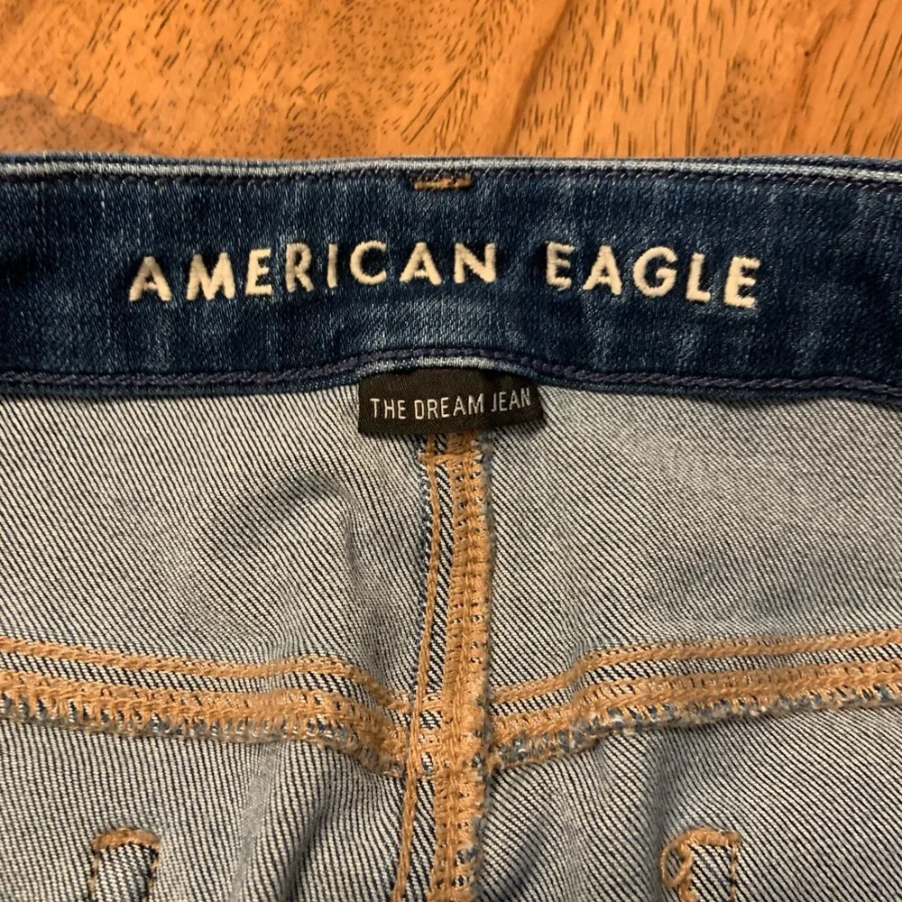 American Eagle Outfitters Dark Blue Distressed Skinny Jeans (Size 16S) - Picture 8 of 12